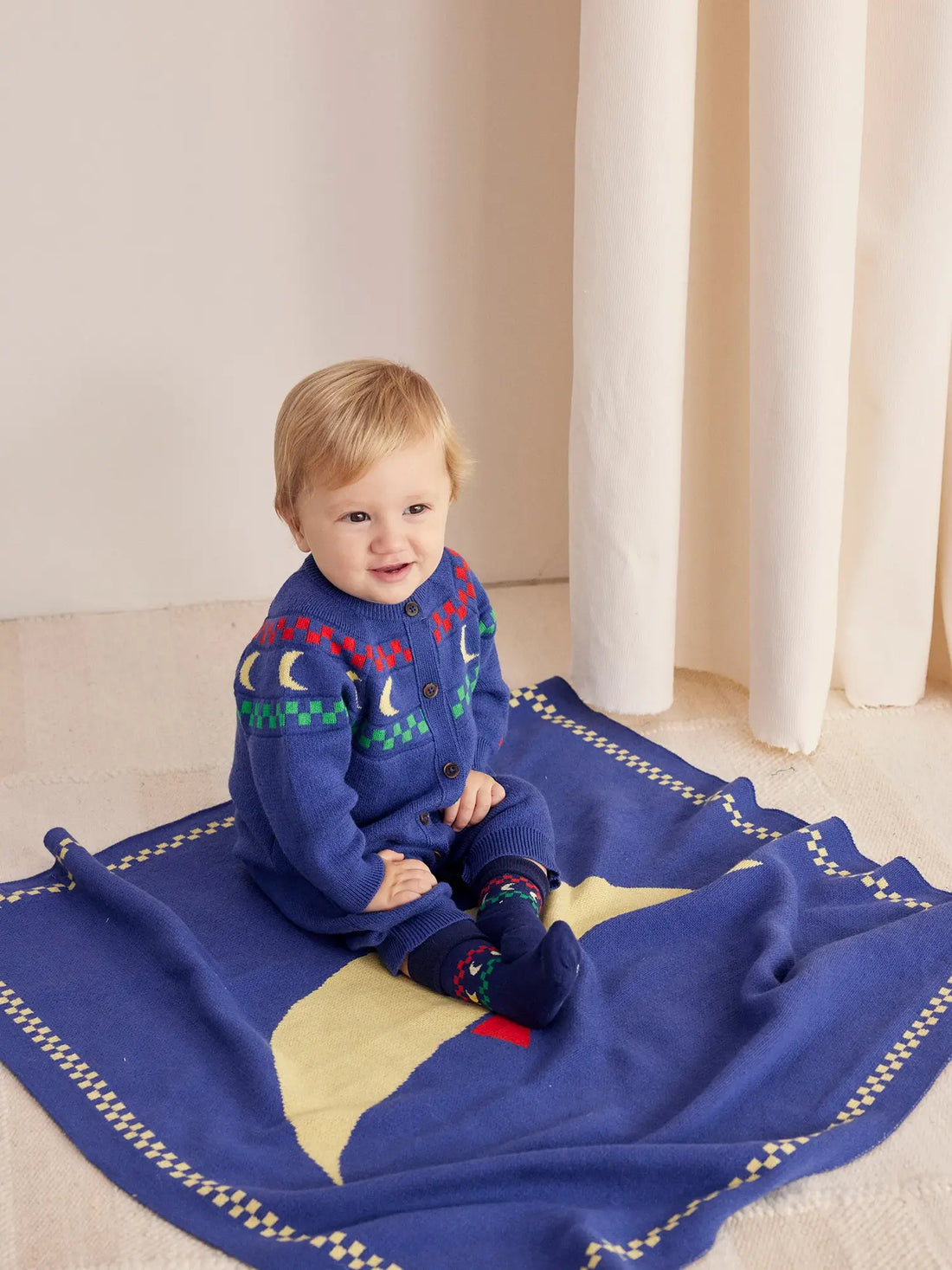 Bobo Choses - zestaw prezentowy z merino Baby Beneath The Moon knitted overall gift set