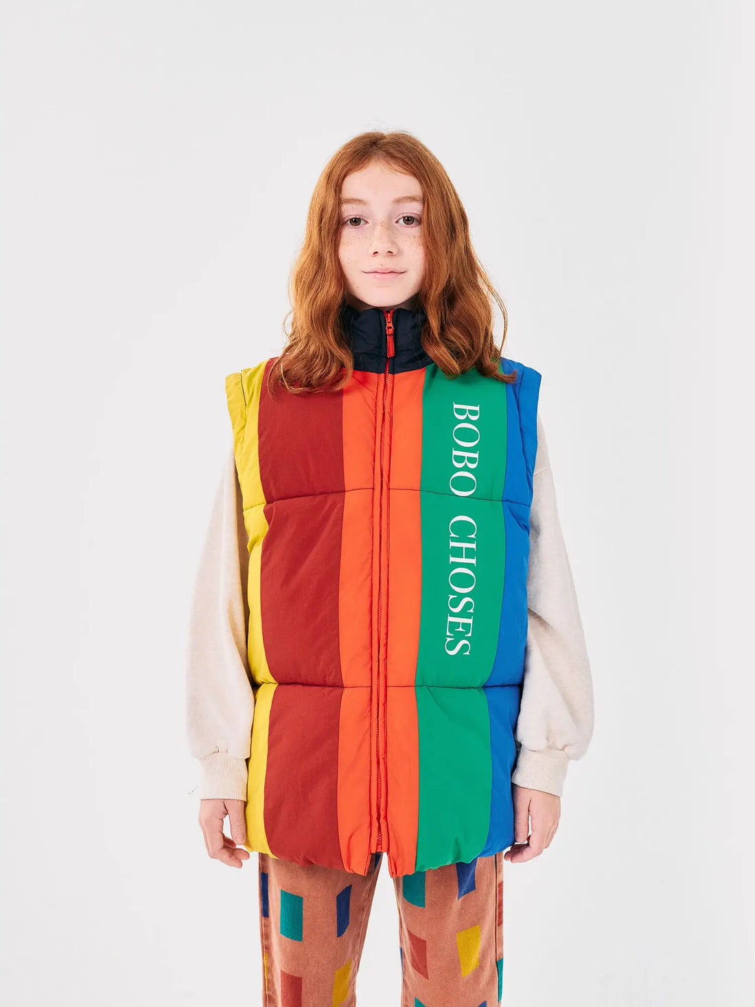 Bobo Choses - Color Block Padded Detachable Sleeve Jacket 