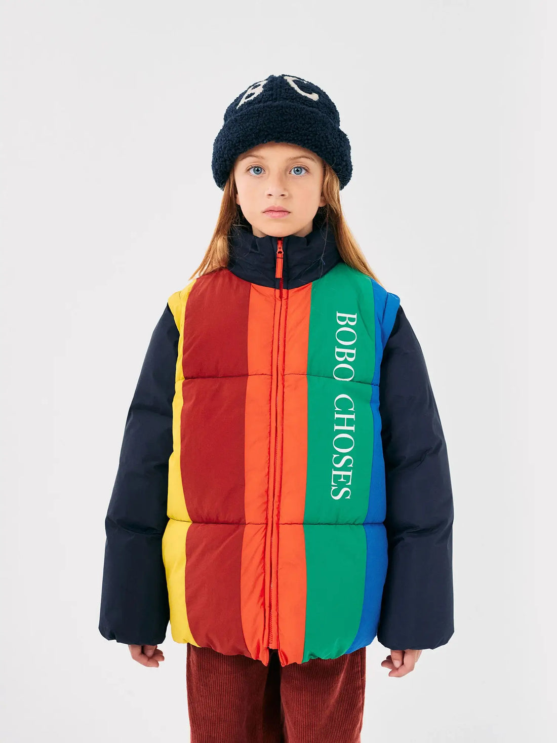 Bobo Choses - Color Block Padded Detachable Sleeve Jacket 