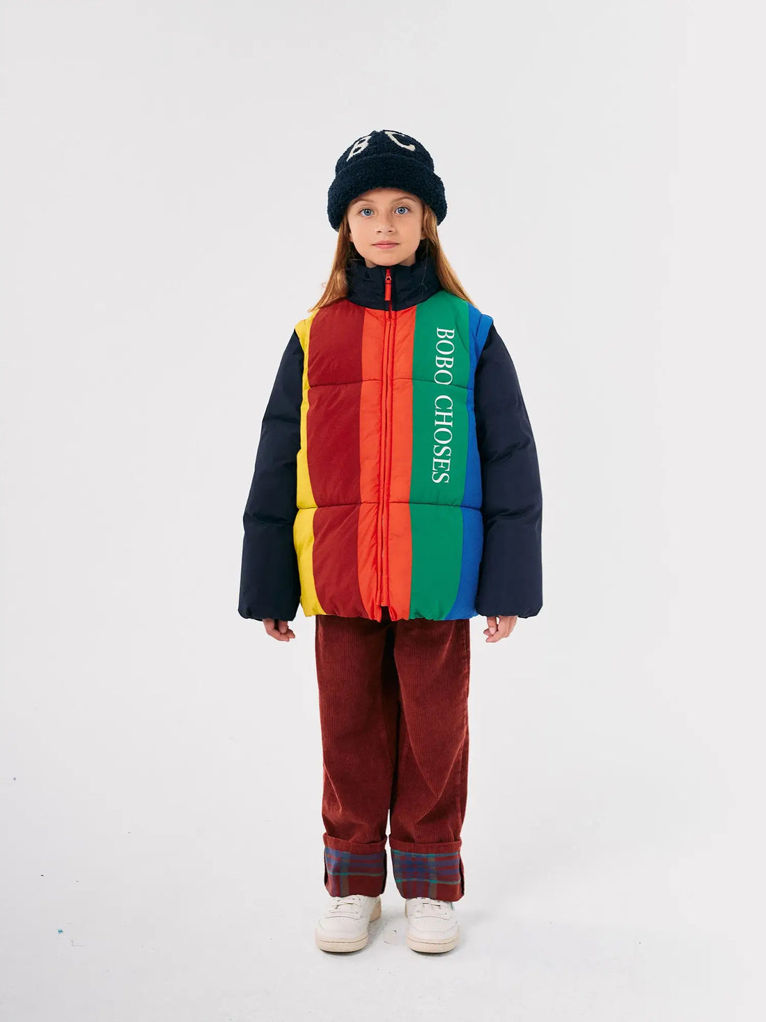 Bobo Choses - Color Block Padded Detachable Sleeve Jacket 