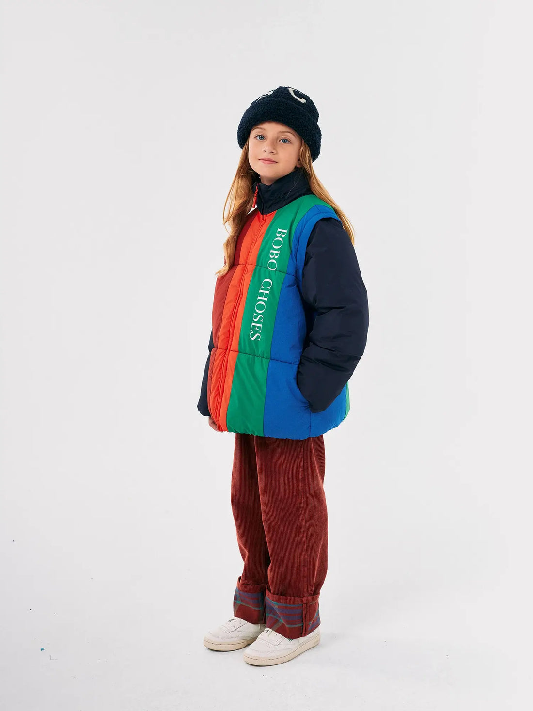 Bobo Choses - Color Block Padded Detachable Sleeve Jacket 