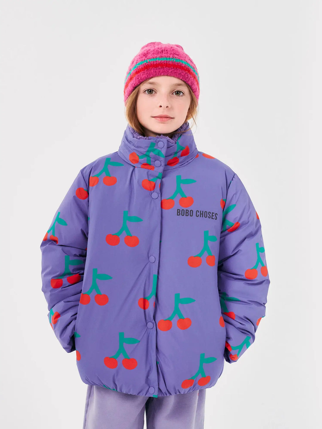 Bobo Choses - kurtka puchowa Bobo Cherry all over anorak