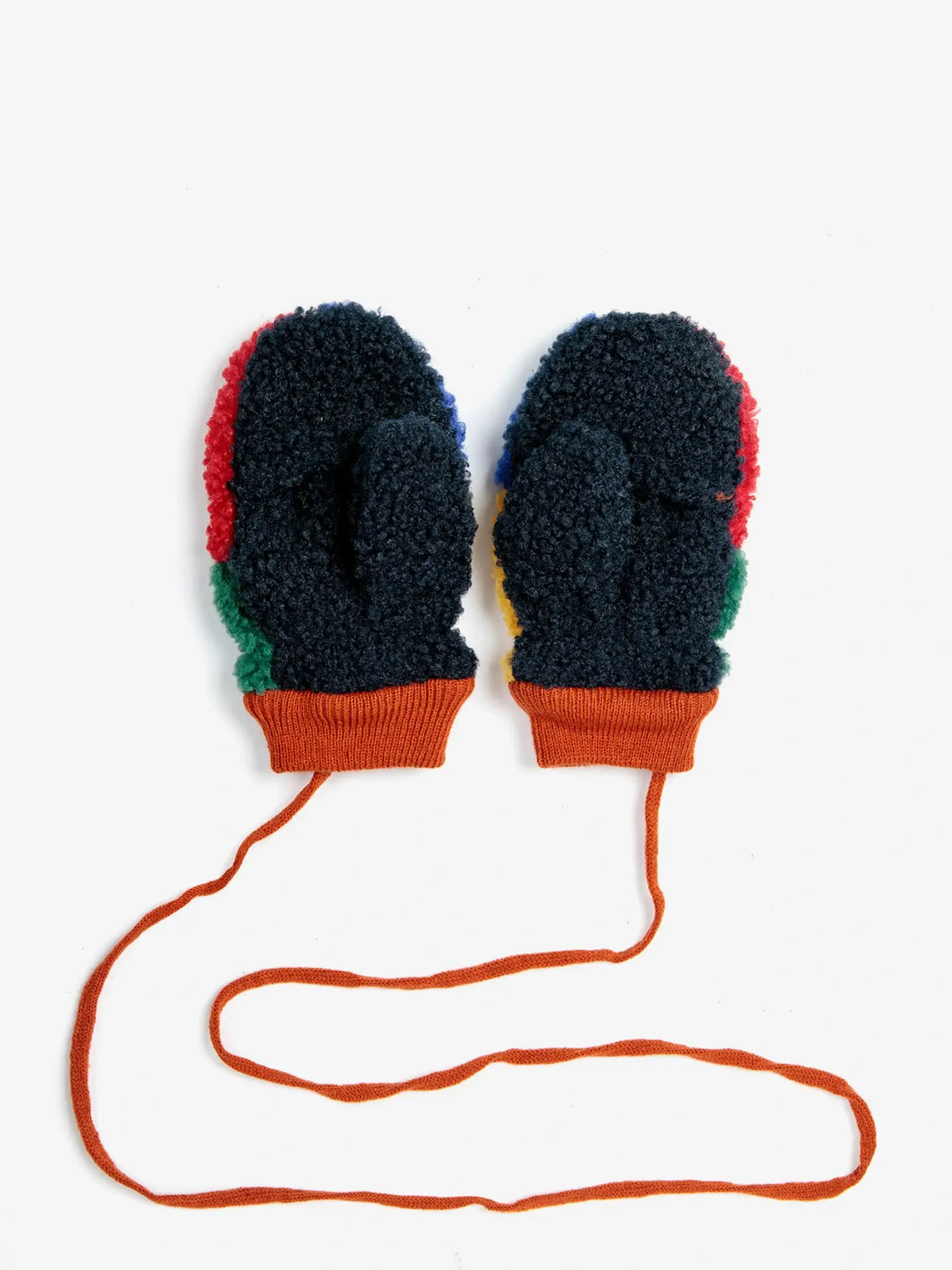 Bobo Choses - Baby Color Block sheepskin mittens 