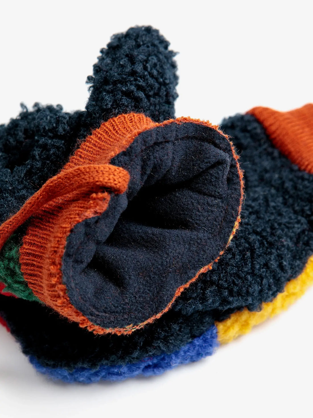 Bobo Choses - Baby Color Block sheepskin mittens 