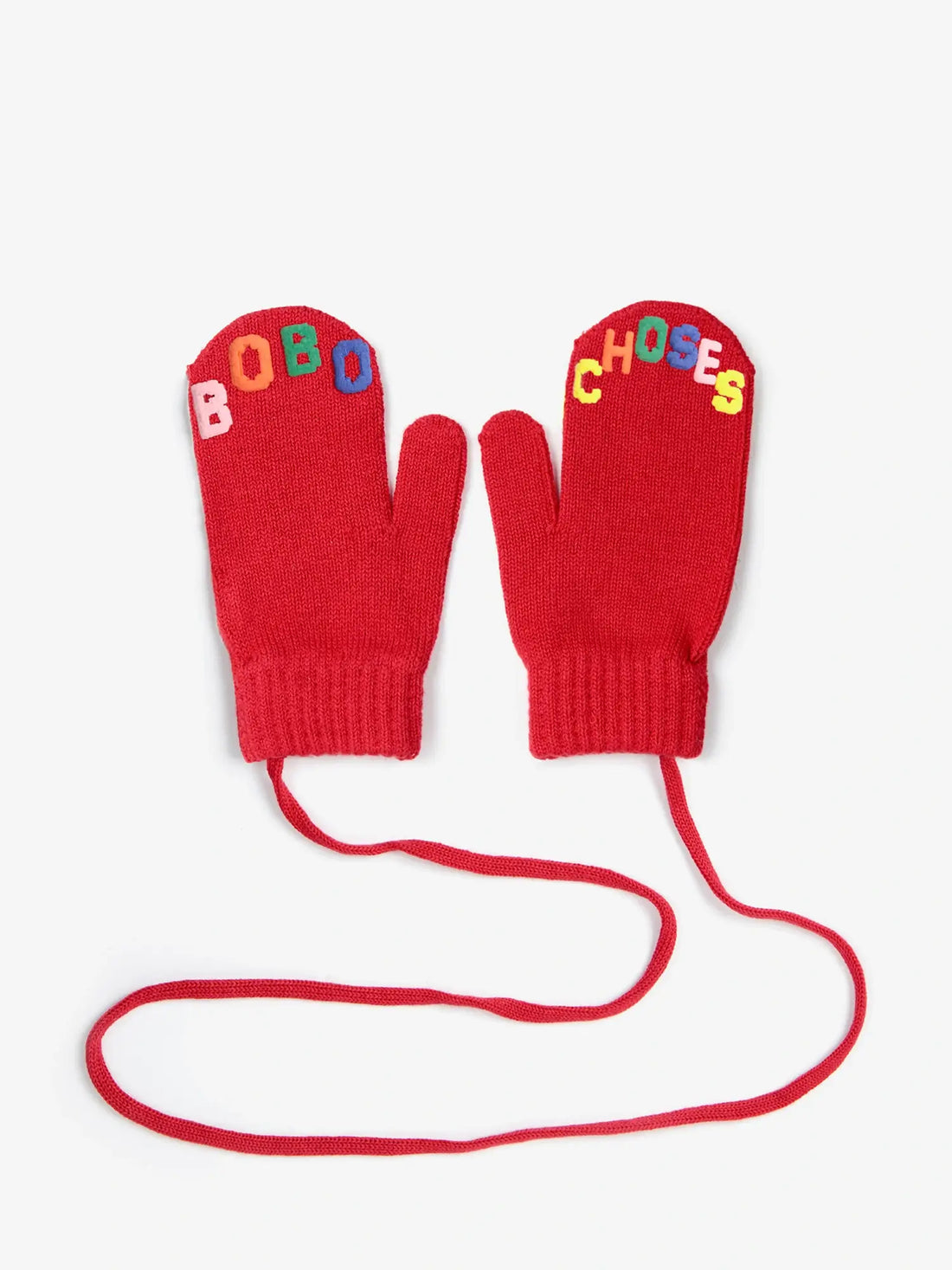 Bobo Choses - rękawiczki z literkami na sznurku Baby Bobo Choses knitted mittens