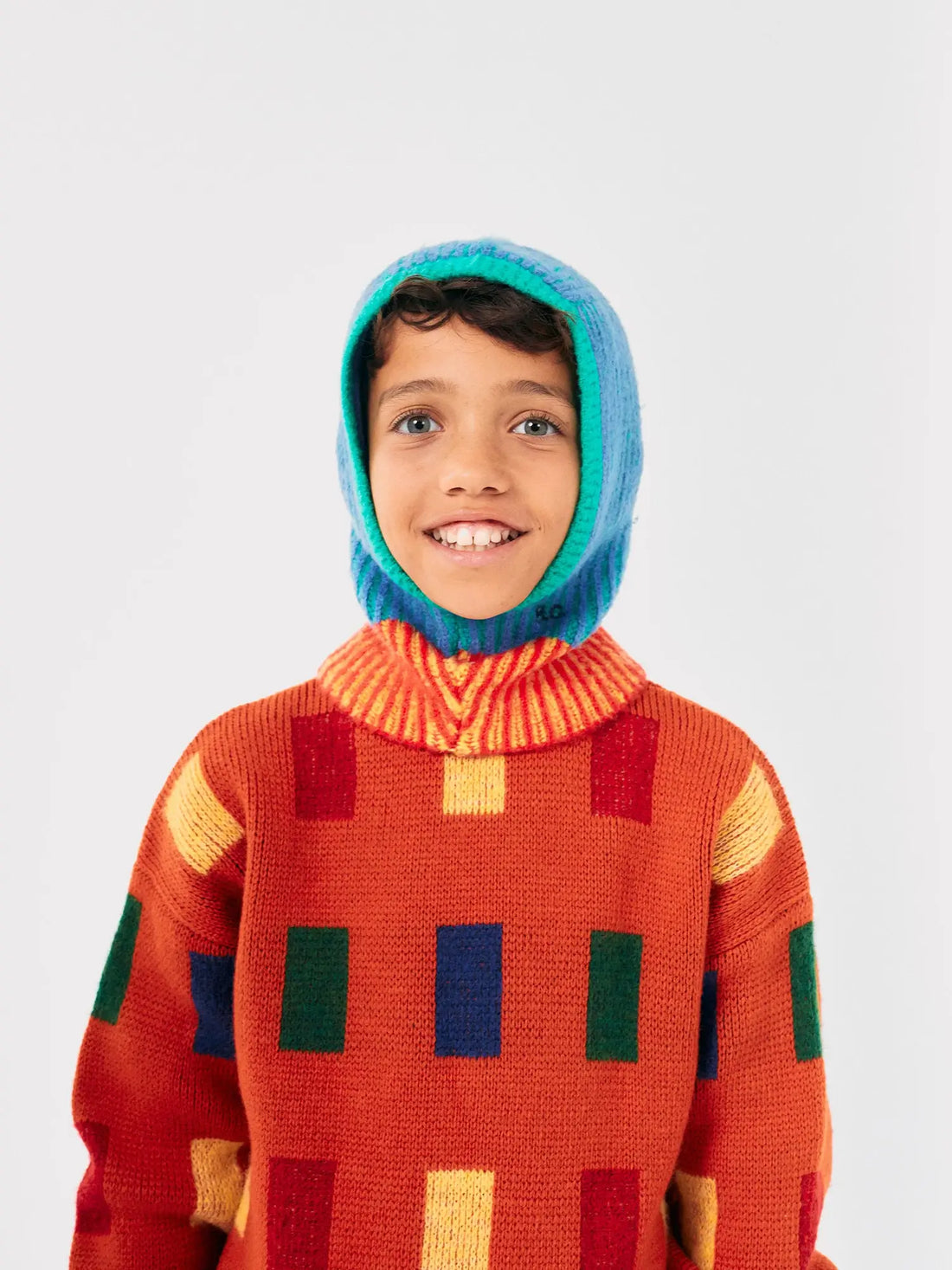 Bobo Choses - Color stripes knitted balaclava 