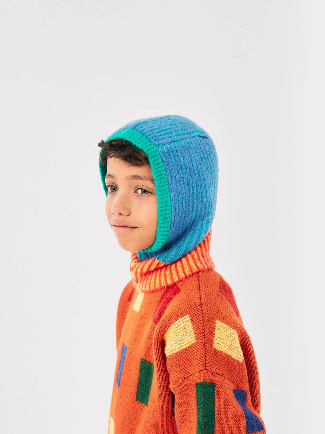 Bobo Choses - Color stripes knitted balaclava 