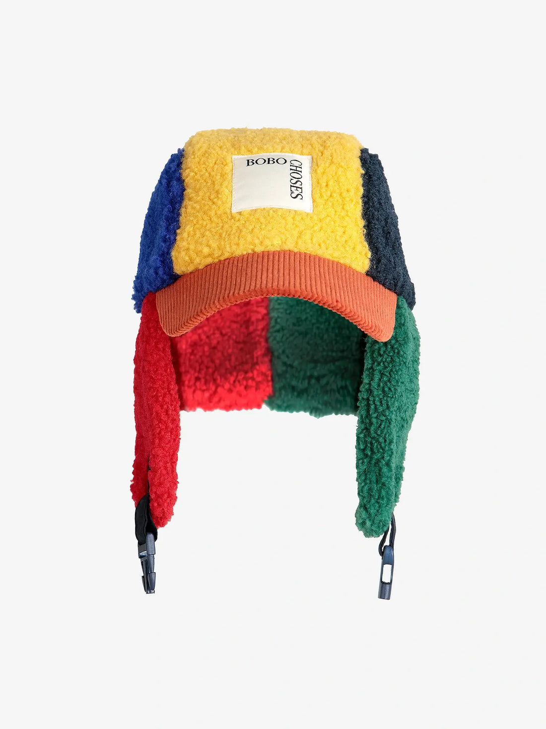 Bobo Choses - barankowa czapka uszatka Color Block sheepskin chapka