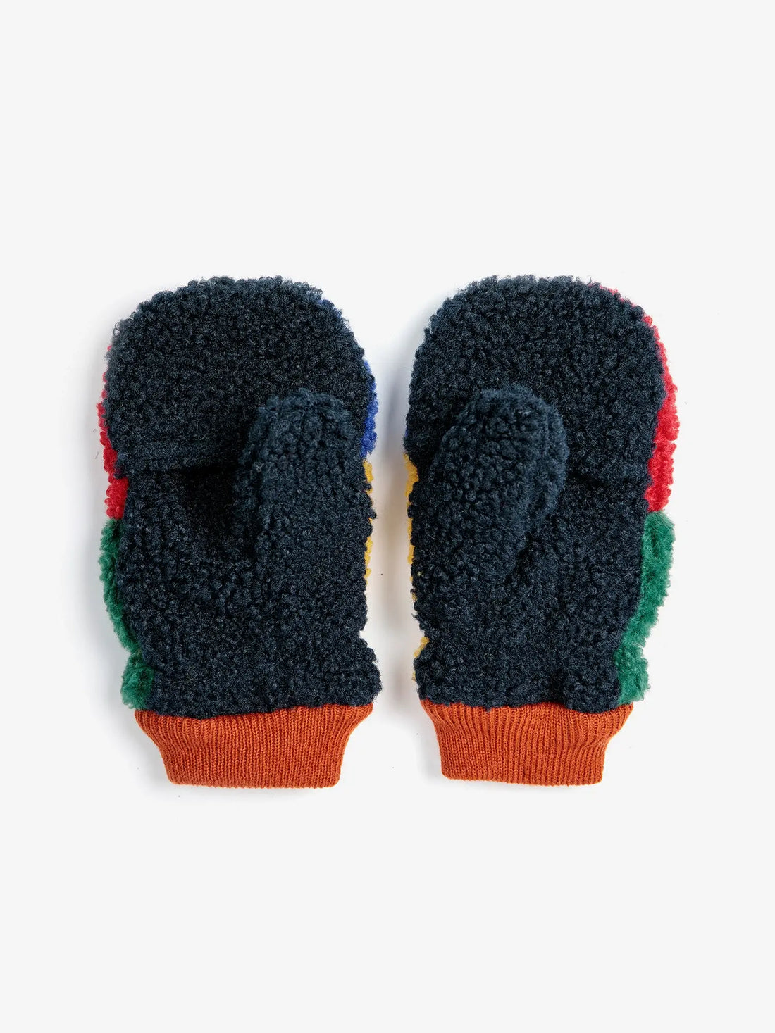 Bobo Choses - Color block sheepskin mittens 