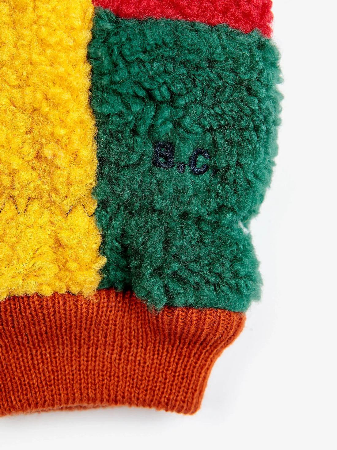 Bobo Choses - Color block sheepskin mittens 