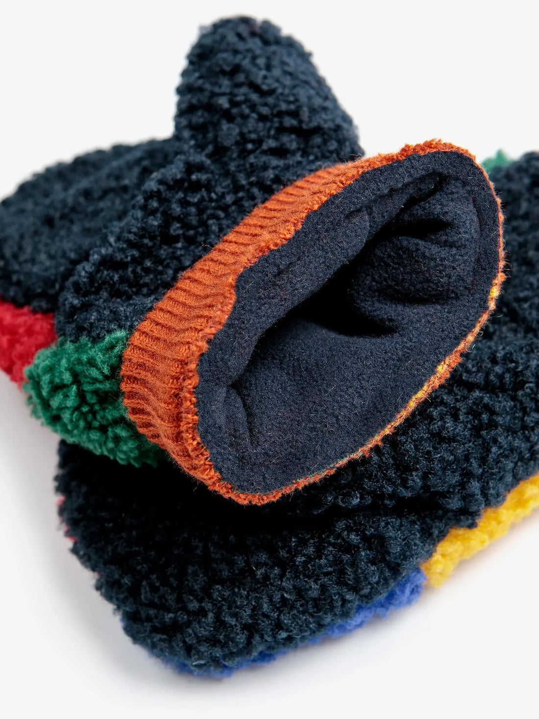 Bobo Choses - Color block sheepskin mittens 